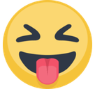 Squinting Face with Tongue Emoji, Facebook style