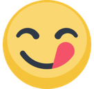 Face Savoring Food Emoji, Facebook style
