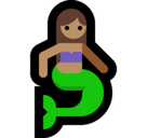 Merperson Emoji with Medium Skin Tone, Microsoft style