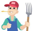 Man Farmer Emoji with Light Skin Tone, Facebook style