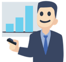 Man Office Worker Emoji with Light Skin Tone, Facebook style