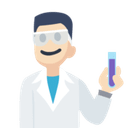 Man Scientist Emoji with Light Skin Tone, Facebook style