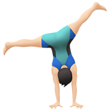 Man Cartwheeling Emoji with Light Skin Tone, Apple style