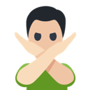 Man Gesturing No Emoji with Light Skin Tone, Facebook style