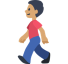 Man Walking Emoji with Medium Skin Tone, Facebook style