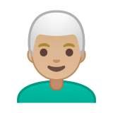 Man: Medium-Light Skin Tone, White Hair, Google style