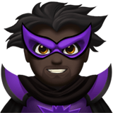 Man Supervillain Emoji with Dark Skin Tone, Apple style