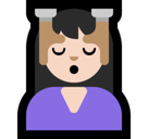 Person Getting Massage Emoji with Light Skin Tone, Microsoft style