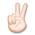 Victory Hand Emoji with Light Skin Tone, LG style