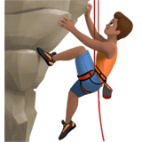 Man Climbing Emoji with Medium Skin Tone, Apple style