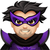 Man Supervillain Emoji with Light Skin Tone, Apple style