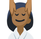 Person Getting Massage Emoji with Medium-Dark Skin Tone, Facebook style