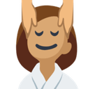 Person Getting Massage Emoji with Medium Skin Tone, Facebook style