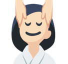 Person Getting Massage Emoji with Light Skin Tone, Facebook style