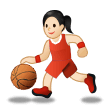 Woman Bouncing Ball Emoji with Light Skin Tone, Samsung style