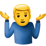 Man Shrugging Emoji, Apple style
