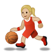 Woman Bouncing Ball Emoji with Medium-Light Skin Tone, Samsung style