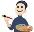 Man Artist Emoji with Light Skin Tone, Facebook style