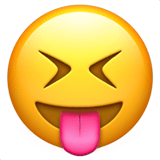 Squinting Face with Tongue Emoji, Apple style