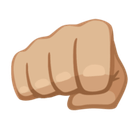 Oncoming Fist Emoji with Medium-Light Skin Tone, Facebook style