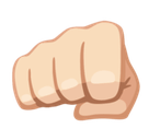 Oncoming Fist Emoji with Light Skin Tone, Facebook style