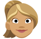 Woman: Medium Skin Tone, Blond Hair, Facebook style