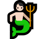Merman Emoji with Light Skin Tone, Microsoft style
