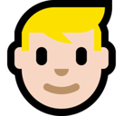 Person: Light Skin Tone, Blond Hair, Microsoft style